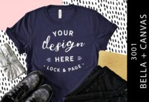 Navy Bella Canvas 3001 T Shirt Mockup Poster 1