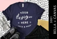 Navy Bella Canvas 3001 T Shirt Mockup Poster 1