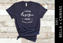 Navy Bella Canvas 3001 T Shirt Mockup Poster 1