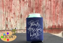 Navy Blue Can Cooler Mockup Poster 1