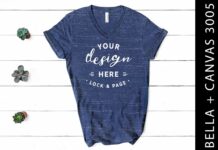 Navy Marble Bella Canvas 3005 Mockup Poster 1