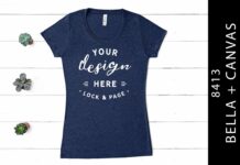 Navy Triblend Bella Canvas 8413 Flat Lay Poster 1