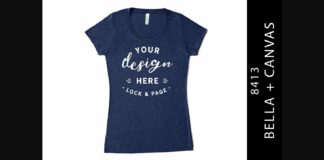 Navy Triblend Bella Canvas 8413 Mockup Poster 1