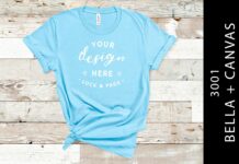 Ocean Blue Bella Canvas 3001 Mockup Poster 1