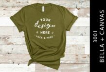 Olive Bella Canvas 3001 T Shirt Mockup Poster 1