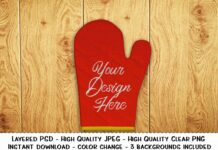 Oven Mitt Editable Photorealistic Product Mockup Layered Poster 1