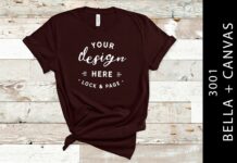 Oxblood Black Bella Canvas 3001 Mockup Poster 1