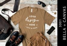 Pebble Brown Bella Canvas 3001 Mockup Poster 1