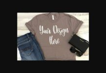 Pebble Brown Styled T-shirt Mockup Photo Poster 1
