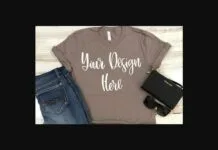 Pebble Brown Styled T-shirt Mockup Photo Pebble Brown Styled T-shirt Mockup Photo Poster 1