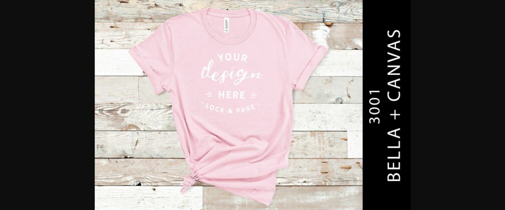 Pink Bella Canvas 3001 T Shirt Mockup Poster 1