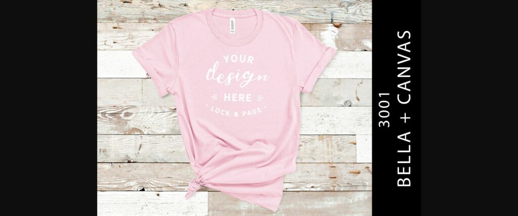 Pink Bella Canvas 3001 T Shirt Mockup Poster 1