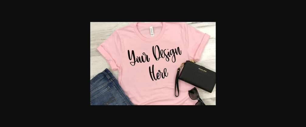 Pink Styled Unisex T-Shirt Mockup Photo Poster 1