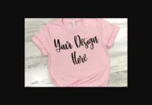 Pink Unisex T-Shirt Mockup Photo Poster 1