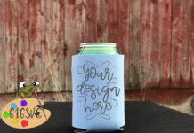 Placid Blue Can Cooler Mockup Poster 1