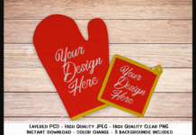 Pot Holder & Oven Mitt Set Product Mockup  Poster 1
