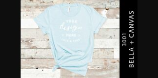 Prism Ice Blue Bella Canvas 3001 Mockup Poster 1