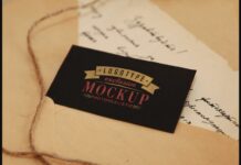 Realistic Mock-ups on Vintage Background Poster 1