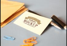 Realistic Mock-ups on Vintage Background Poster 1