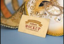 Realistic Mock-ups on Vintage Background Poster 1