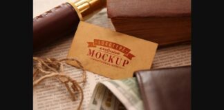 Realistic Mock-ups on Vintage Background Poster 1