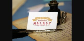 Realistic Mock-ups on Vintage Background Poster 1