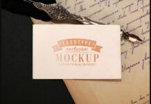 Realistic Mock-ups on Vintage Background Poster 1