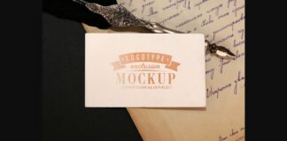 Realistic Mock-ups on Vintage Background Poster 1