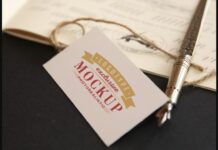 Realistic Mock-ups on Vintage Background Poster 1