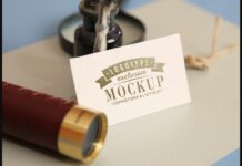 Realistic Mock-ups on Vintage Background Poster 1