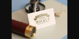 Realistic Mock-ups on Vintage Background Poster 1