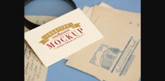 Realistic Mock-ups on Vintage Background Poster 1