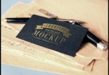 Realistic Mock-ups on Vintage Background Poster 1