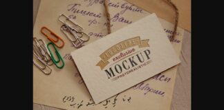 Realistic Mock-ups on Vintage Background Poster 1
