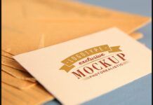 Realistic Mock-ups on Vintage Background Poster 1