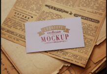 Realistic Mock-ups on Vintage Background Poster 1