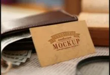 Realistic Mock-ups on Vintage Background Realistic Mock-ups on Vintage Background Poster 1