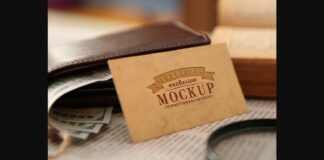 Realistic Mock-ups on Vintage Background Poster 1
