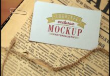 Realistic Mock-ups on Vintage Background Poster 1