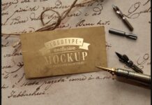 Realistic Mock-ups on Vintage Background Poster 1
