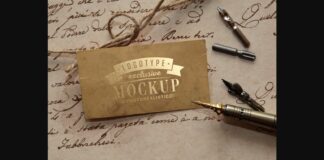 Realistic Mock-ups on Vintage Background Poster 1