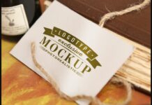 Realistic Mock-ups on Vintage Background Poster 1