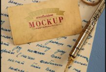 Realistic Mock-ups on Vintage Background Poster 1