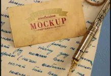 Realistic Mock-ups on Vintage Background Poster 1