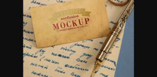 Realistic Mock-ups on Vintage Background Poster 1