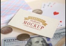 Realistic Mock-ups on Vintage Background Poster 1
