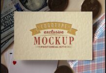 Realistic Mock-ups on Vintage Background Poster 1