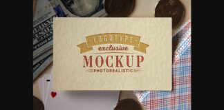 Realistic Mock-ups on Vintage Background Poster 1
