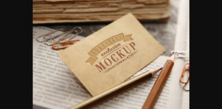 Realistic Mock-ups on Vintage Background Poster 1