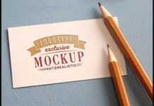 Realistic Mock-ups on Vintage Background Poster 1